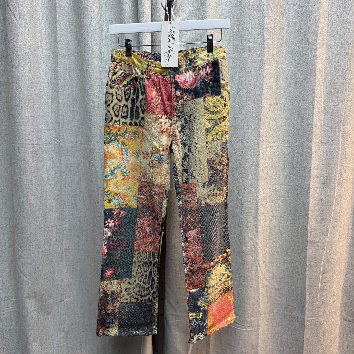 Roberto Cavalli F/W 2002 Patchwork Animal Print Jeans