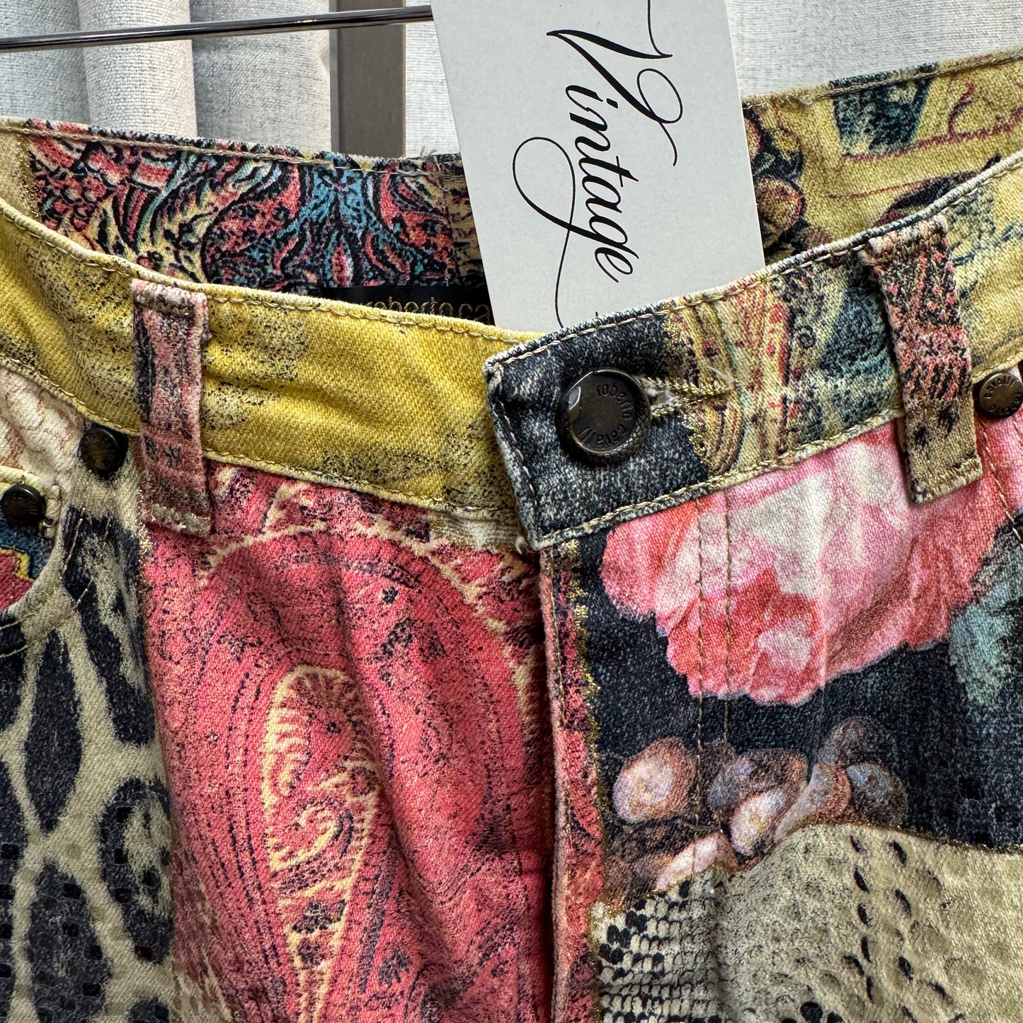 Roberto Cavalli F/W 2002 Patchwork Animal Print Jeans
