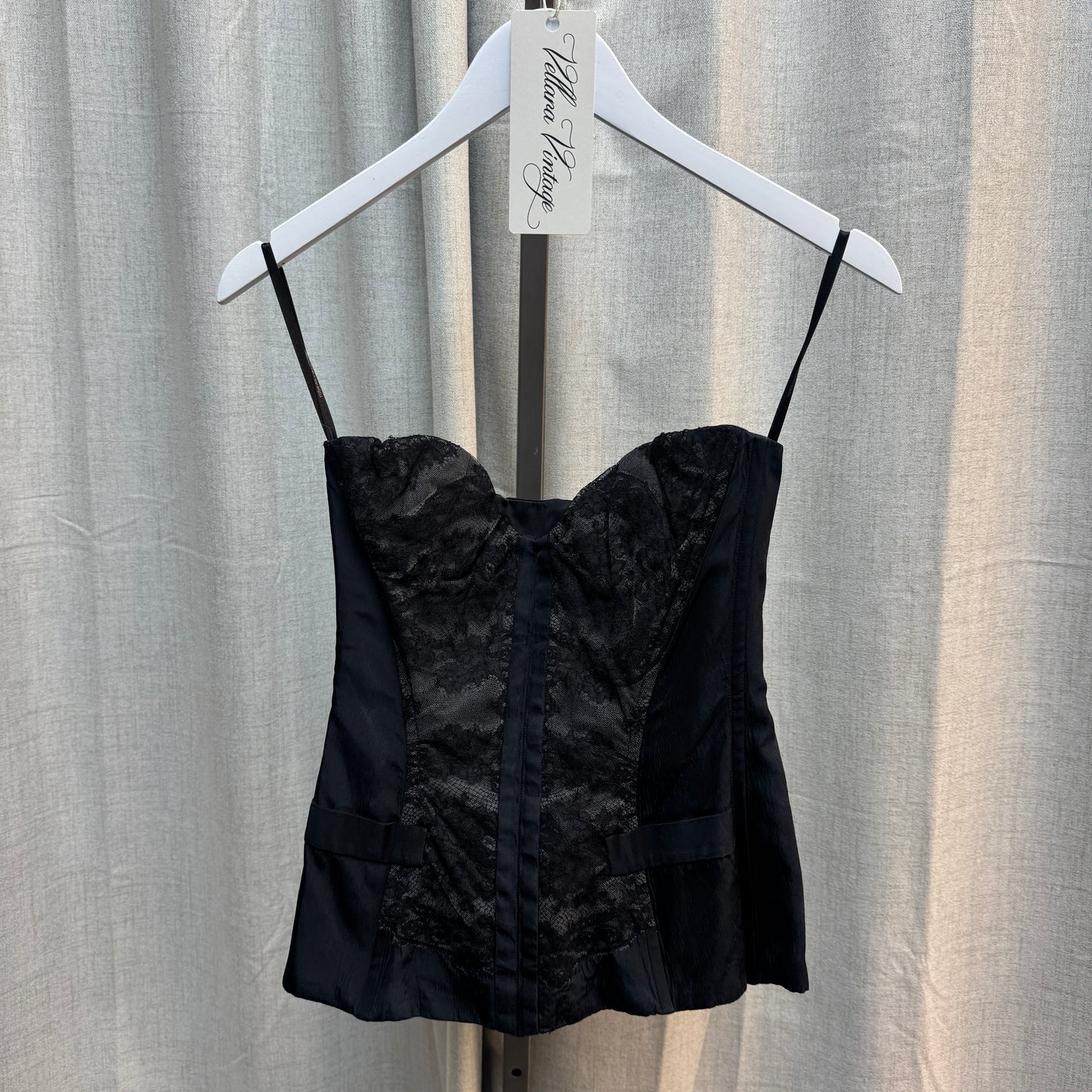 Roberto Cavalli Black Lace Corset Top