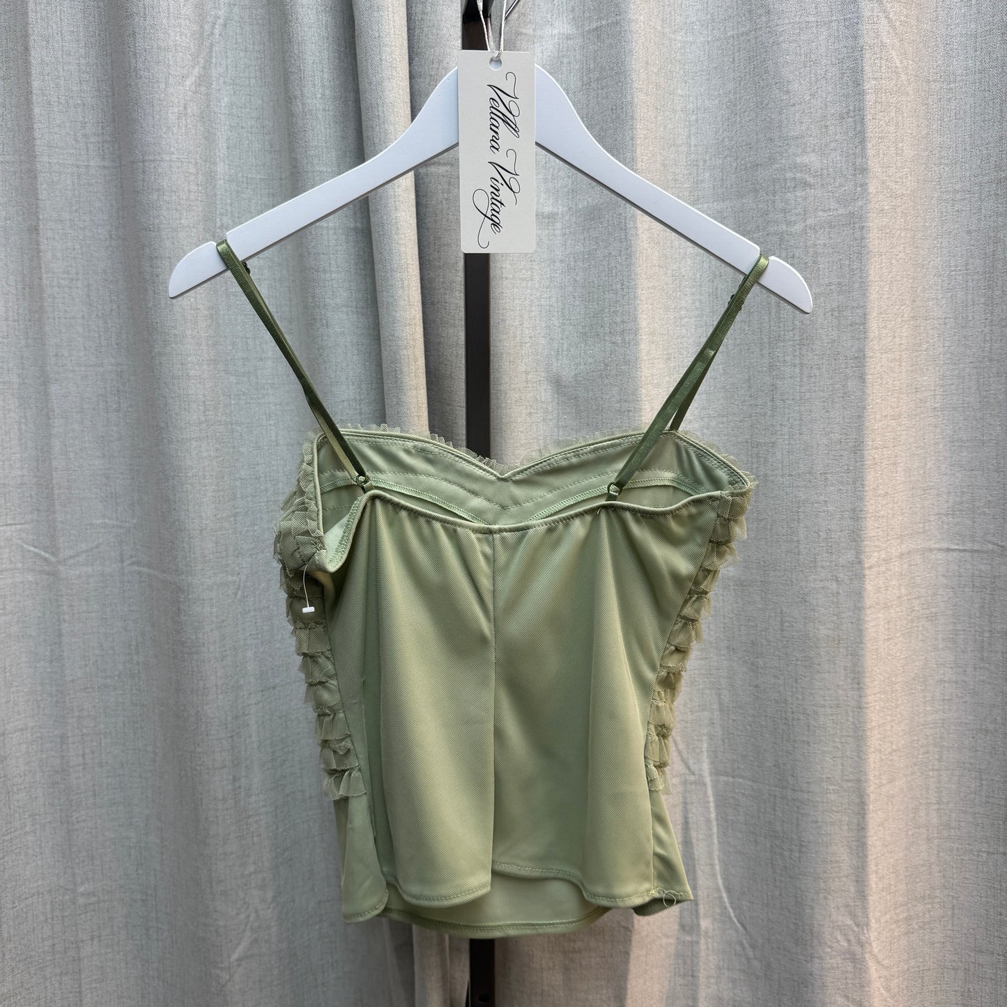 Sage Green Ruffle Floral Tank Top and Maxi Skirt Set