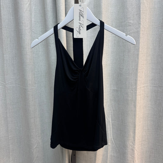 Morgan de Toi Black Rhinestone Cowl Neck Tank Top