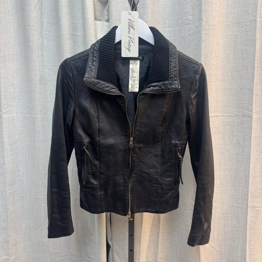 Morgan De Toi Black Cropped Leather Jacket