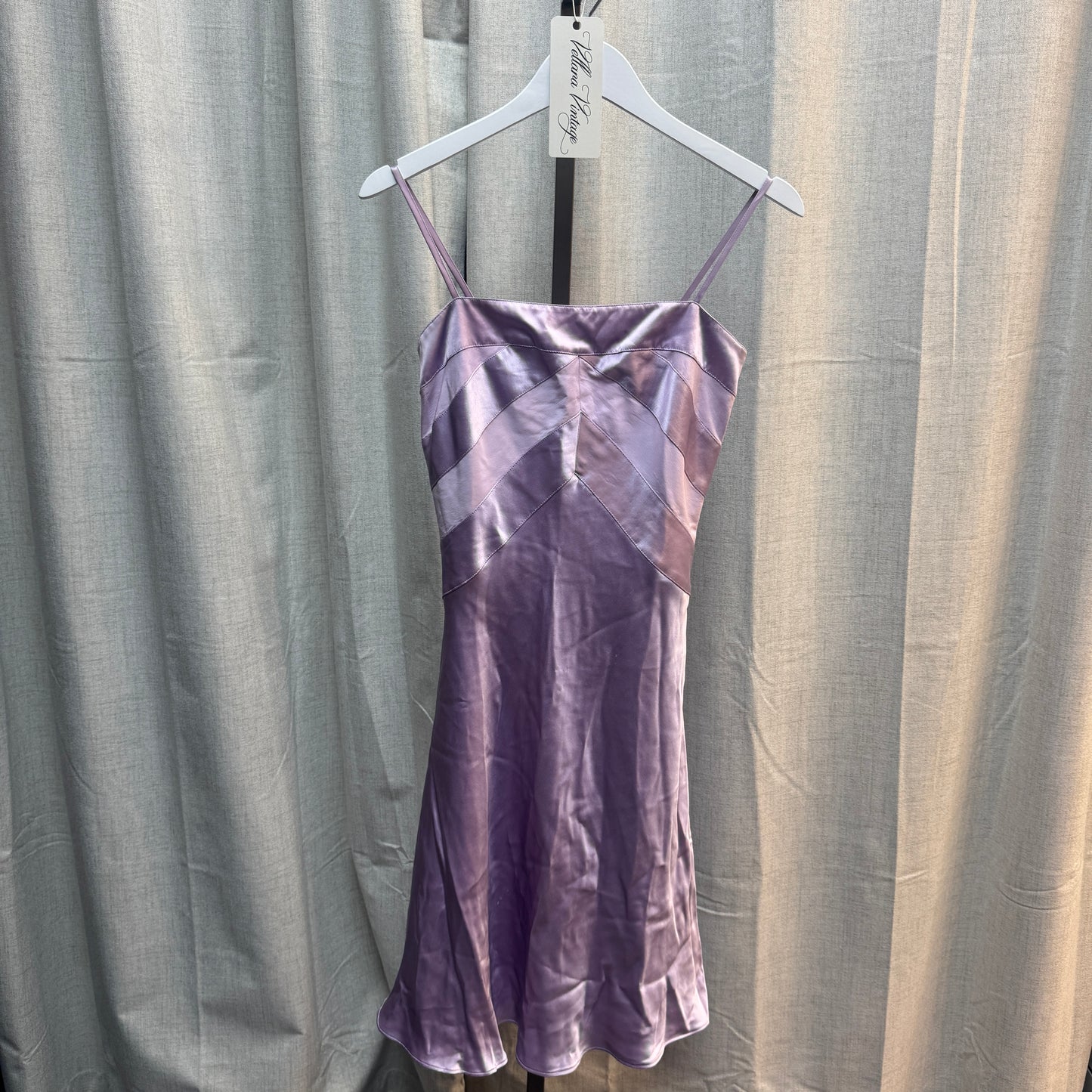 Purple Silk Geometric Midi Dress
