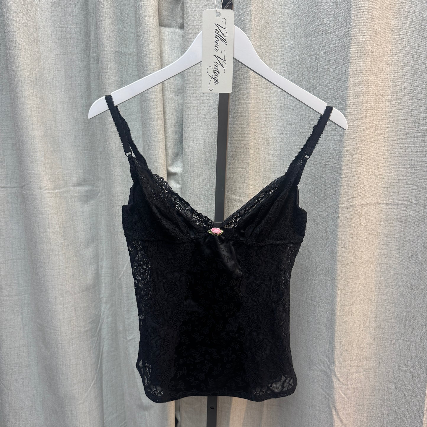 D&G Floral Black Lace Tank Top