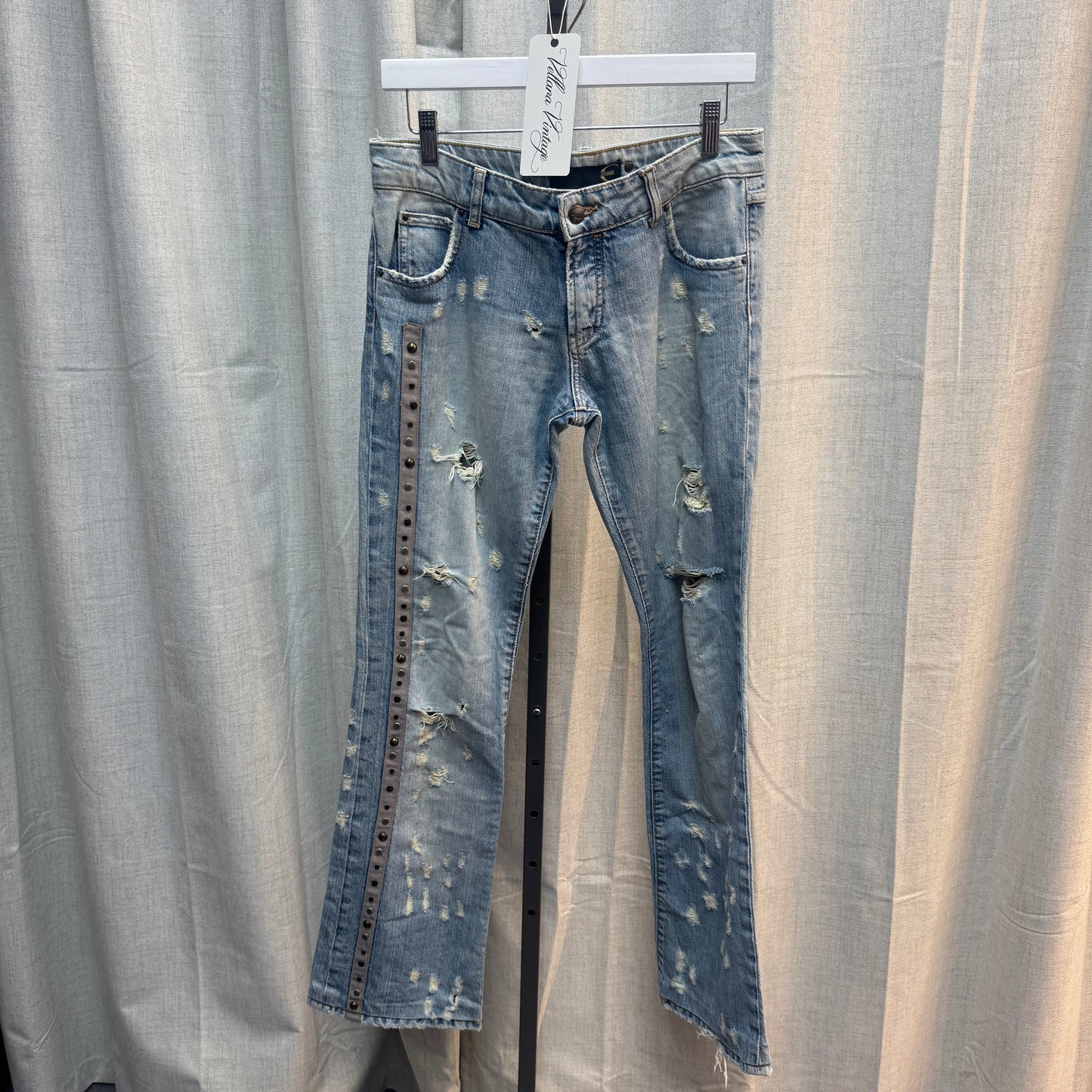 Cavalli Studded and Distressed Jeans