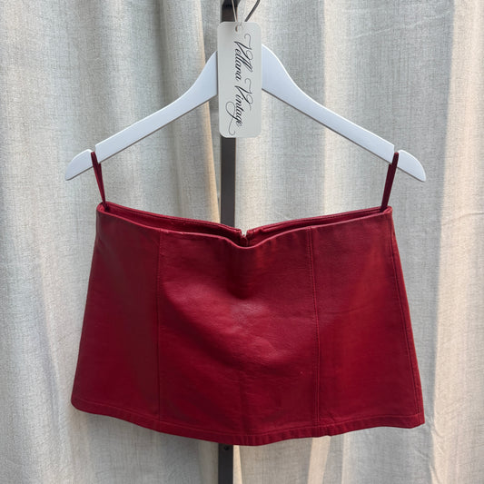 Red Leather Mini Skirt