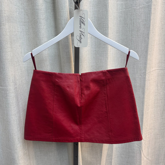 Red Leather Mini Skirt