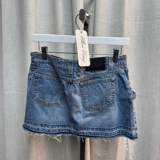 D&G Floral Appliqué Denim Mini Skirt