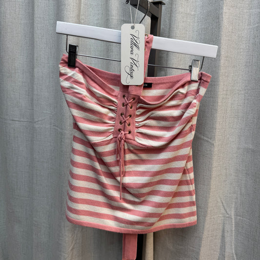 Morgan De Toi Pink Striped Halter Tube Top