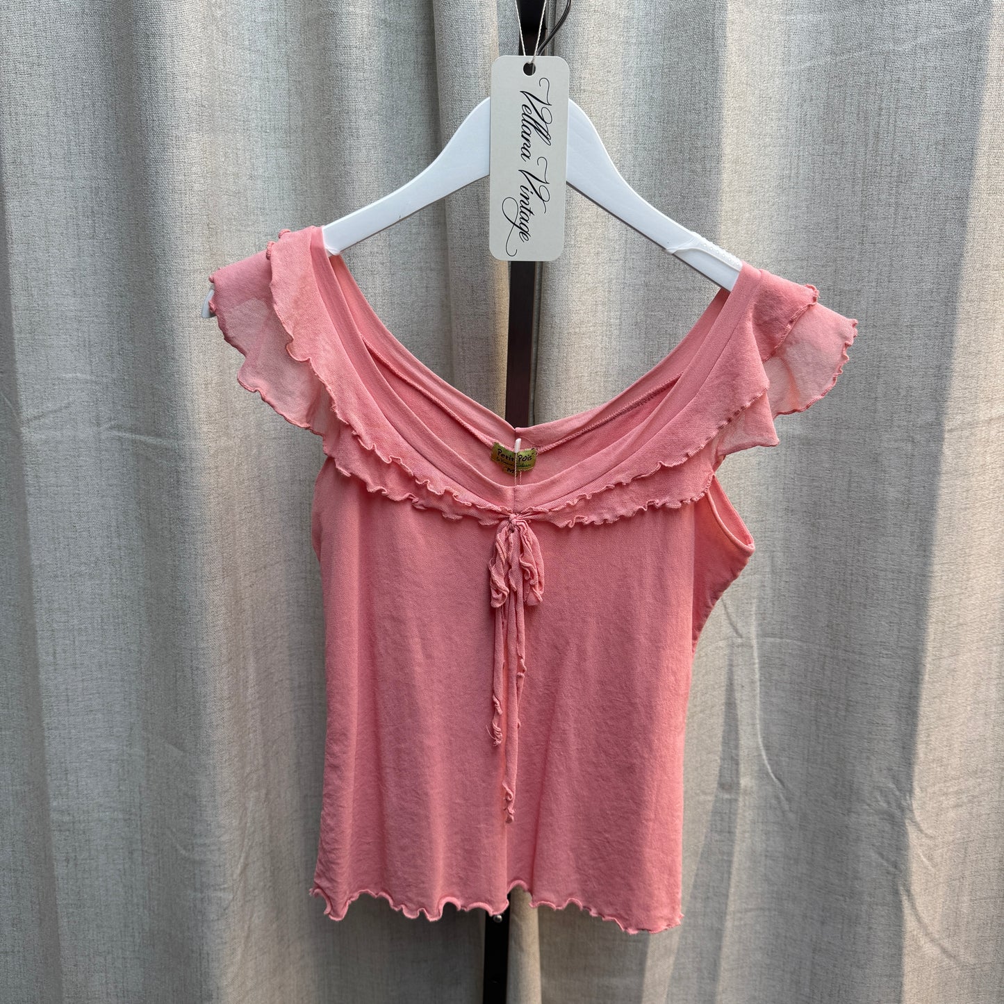 Pink Ruffle Short Sleeve Blouse
