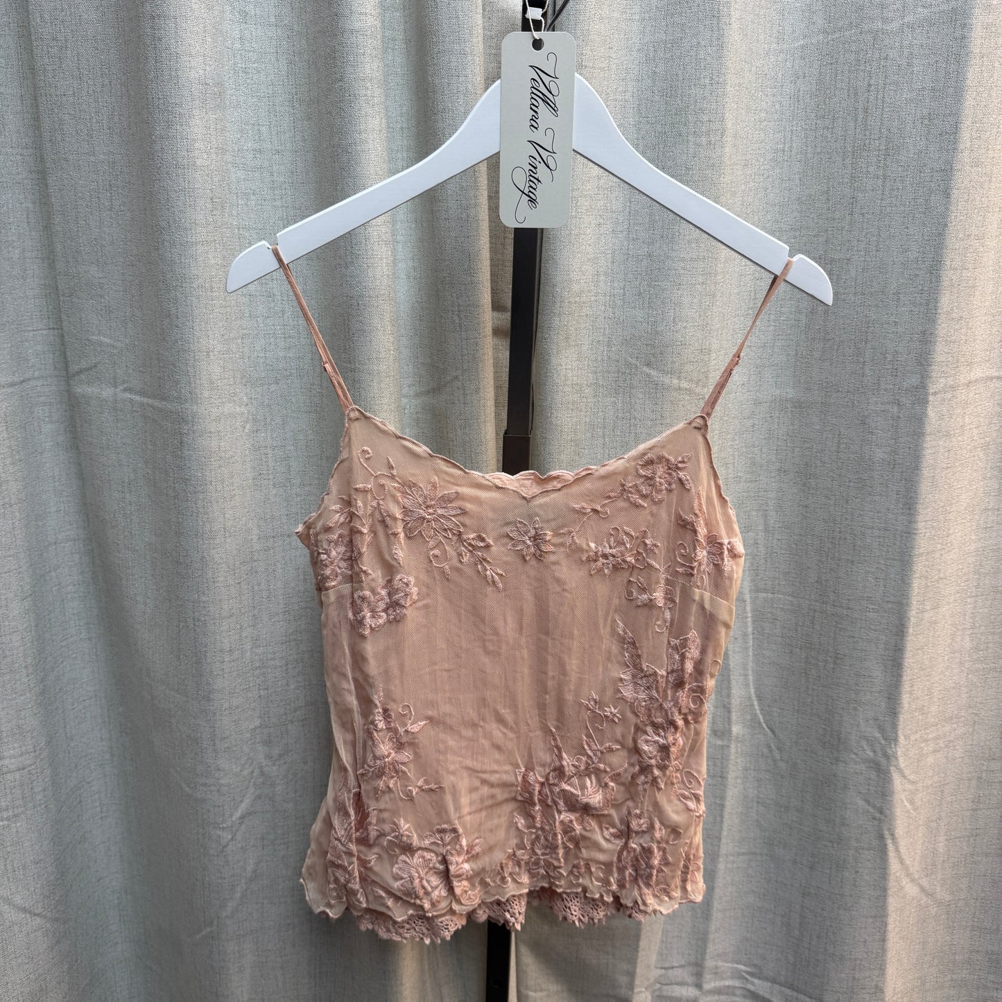 Pink Floral Layered Lace Tank Top