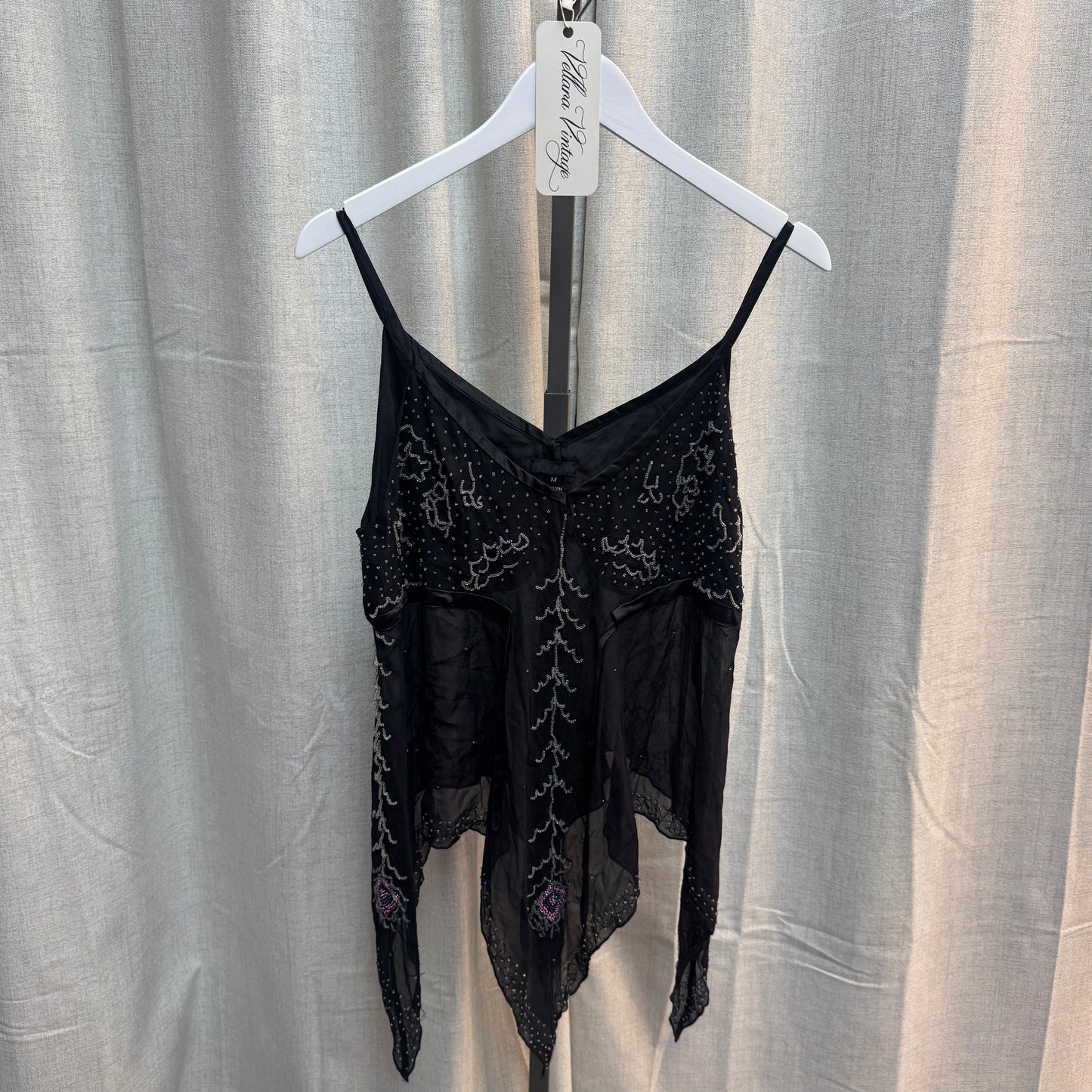 Beaded Boho Asymmetrical Tank Top