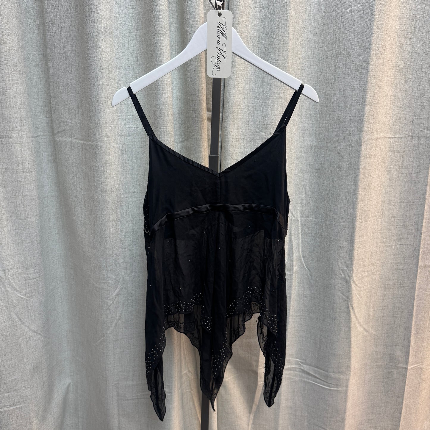 Beaded Boho Asymmetrical Tank Top