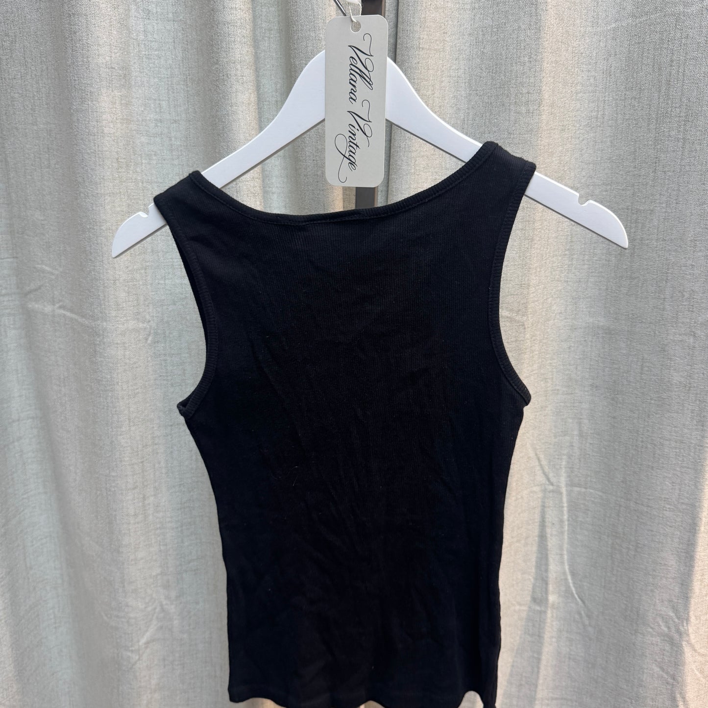 Black Sequin Embellished Tank Top