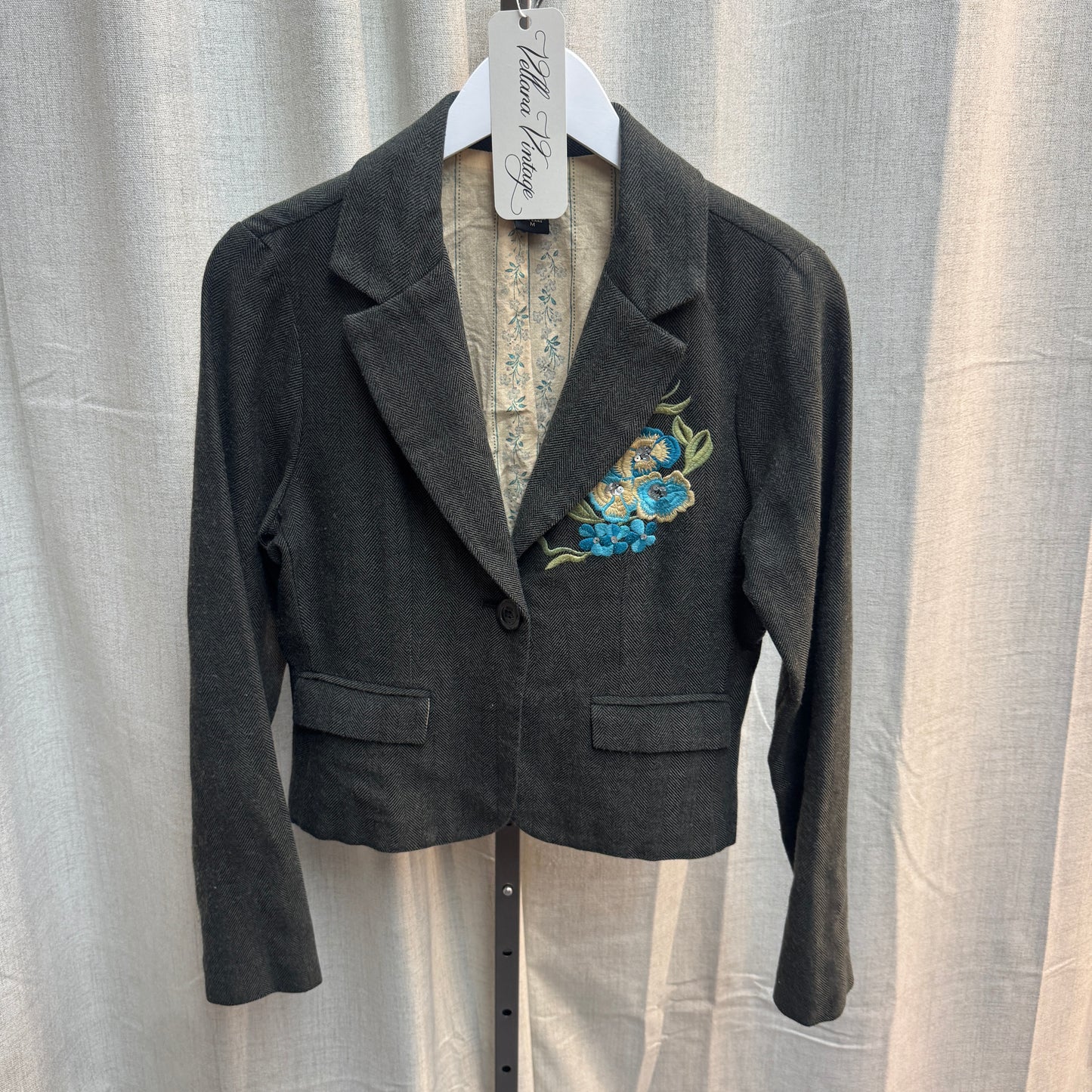Fang Y2K Floral Embroidered Blazer