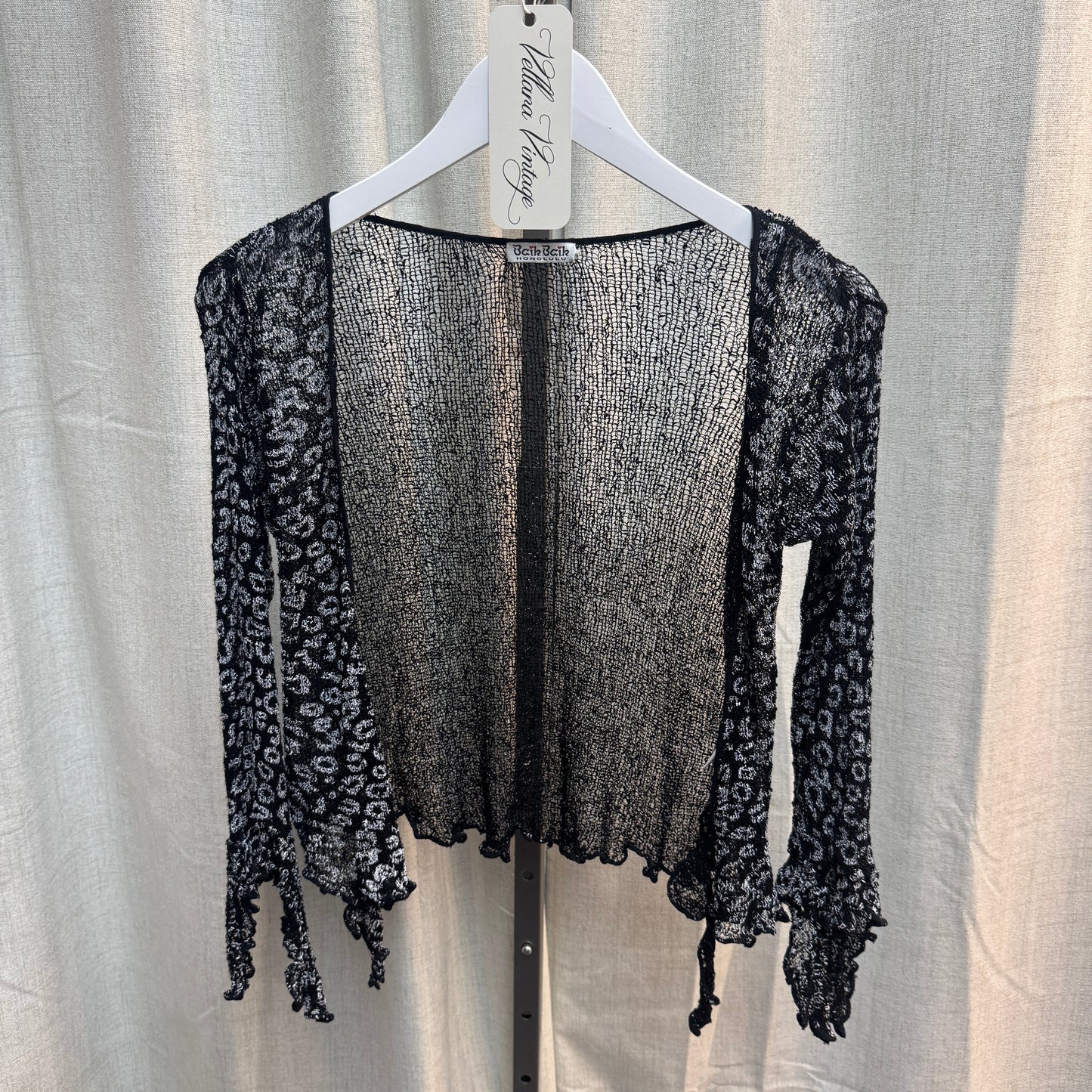 Cheetah Print Open Knit Cardigan