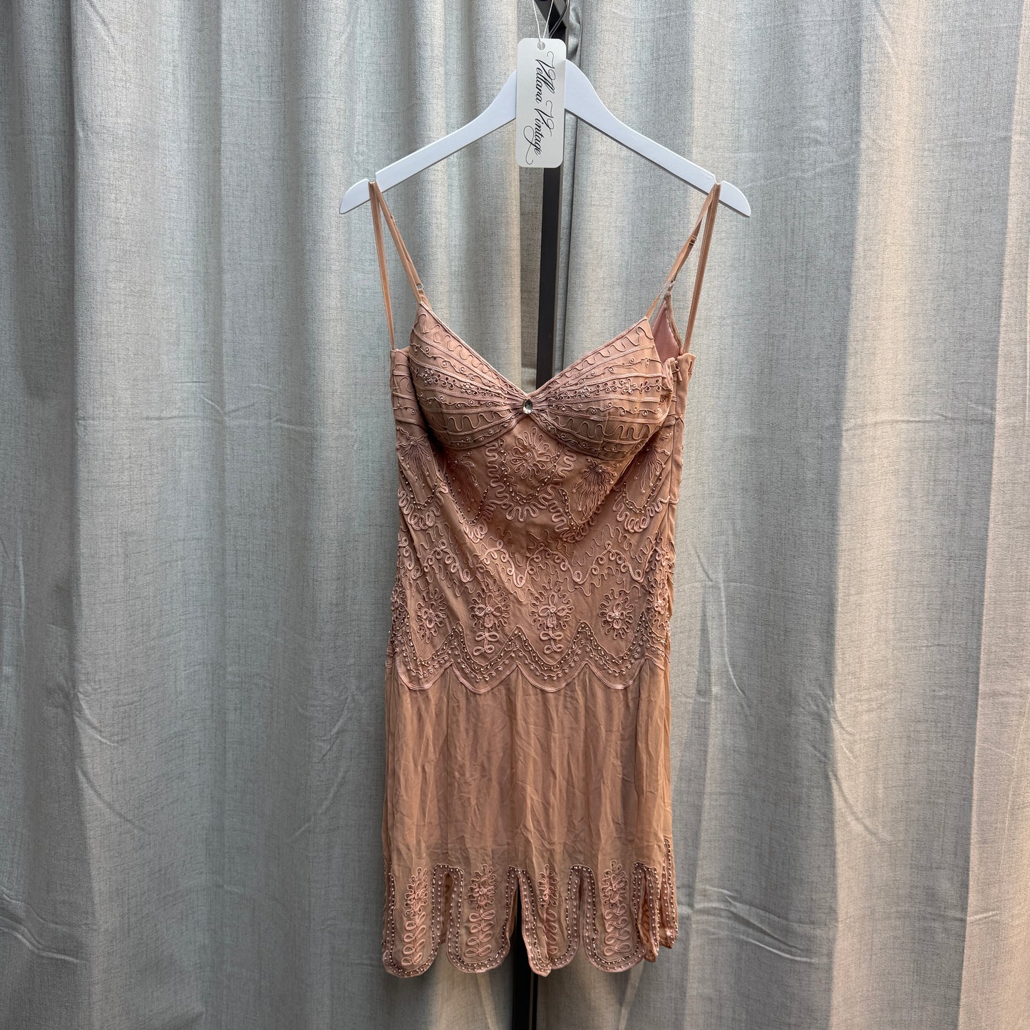 Sue Wong Dusty Rose Lace Beaded Dress