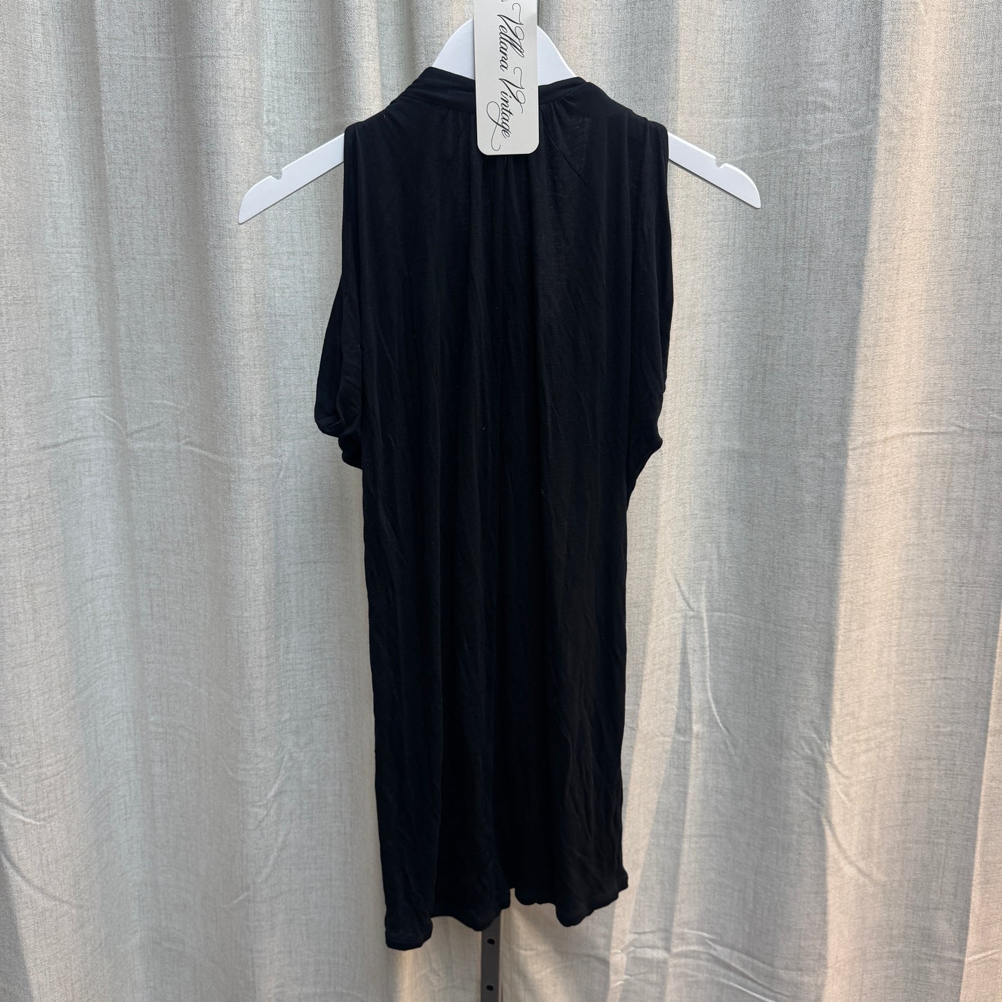BCBGMAXAZRIA Black Cowl Neck Draped Necklace Mini Dress