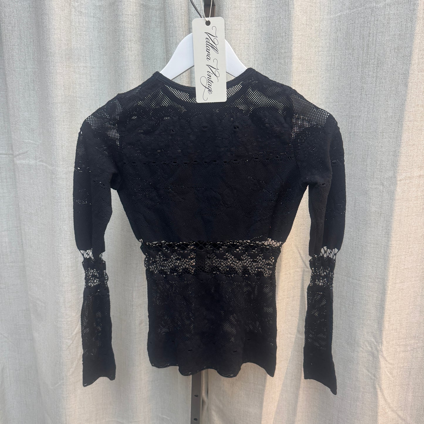 Black Lace Cut-Out Long Sleeve