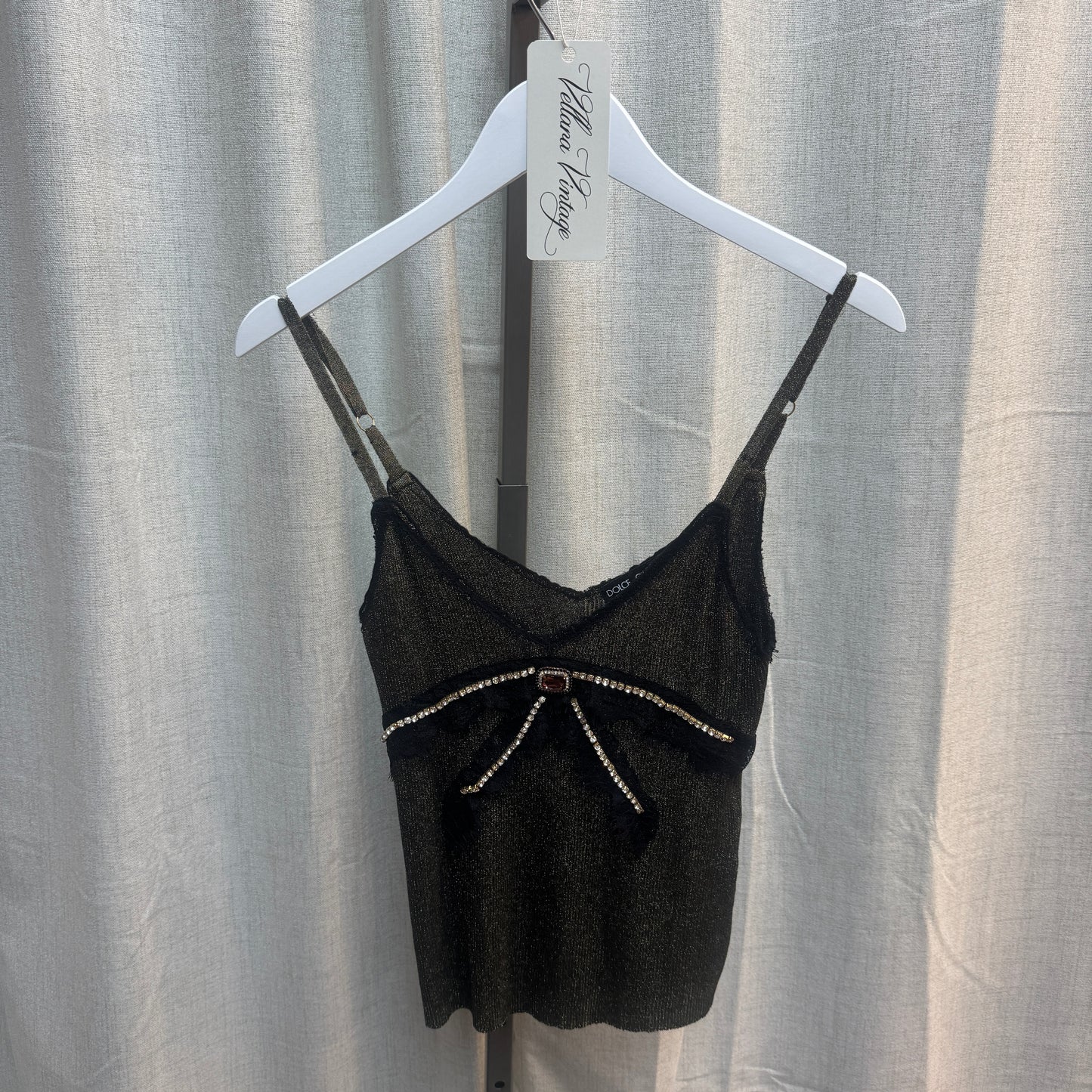 D&G Shimmery Green Bow Tank Top