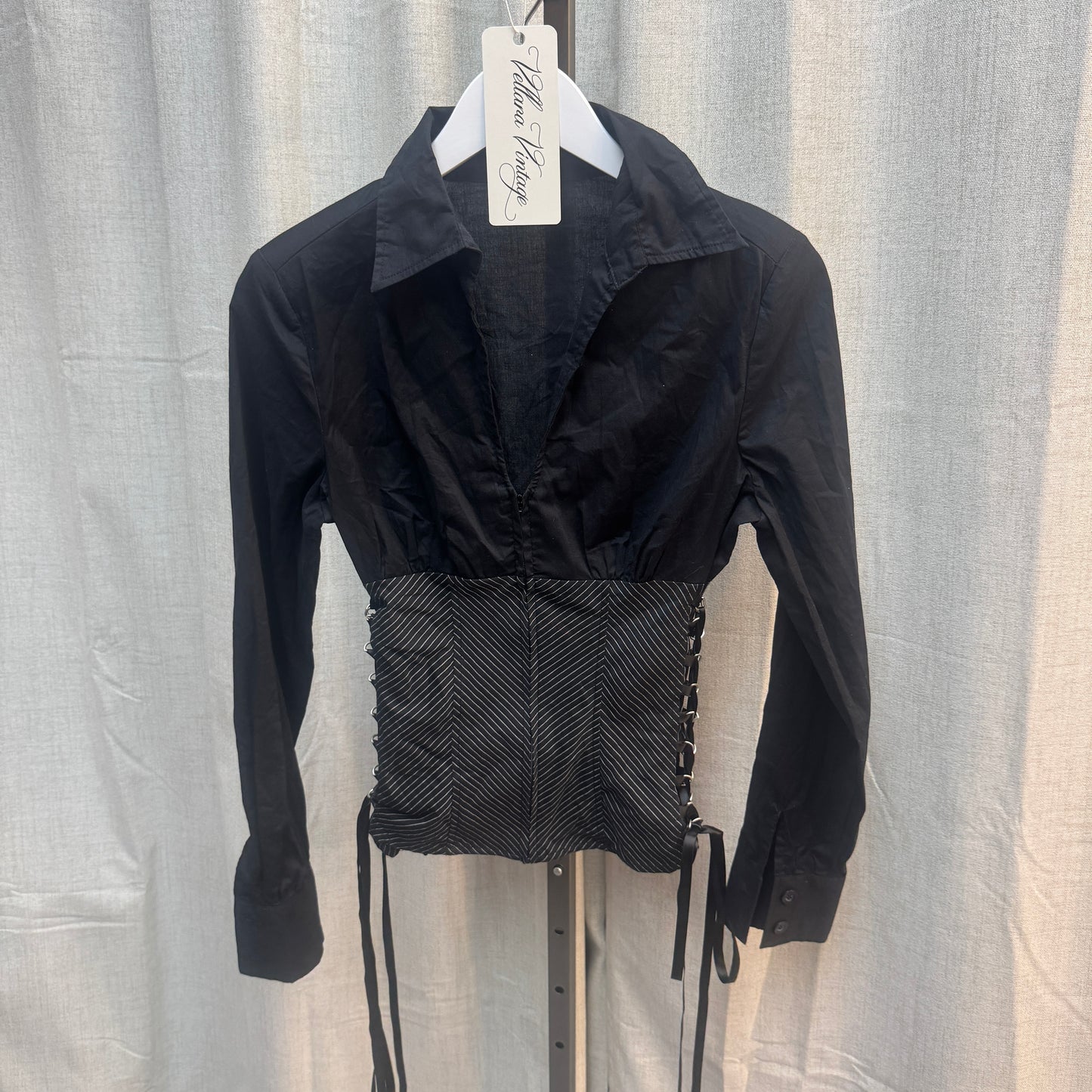 Morgan De Toi Long Sleeve Lace Up Blouse
