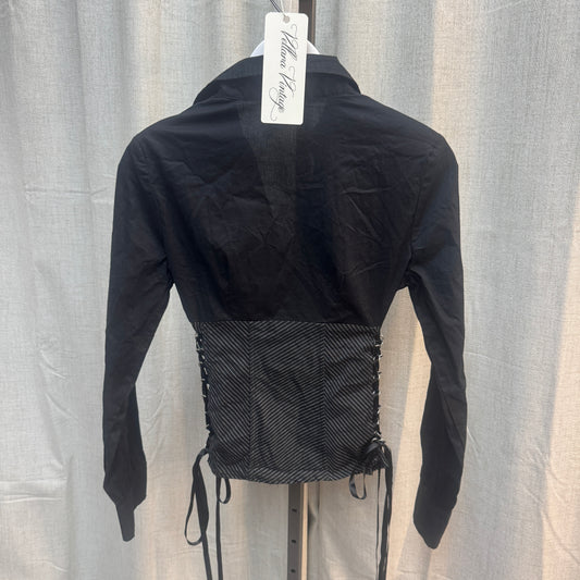 Morgan De Toi Long Sleeve Lace Up Blouse