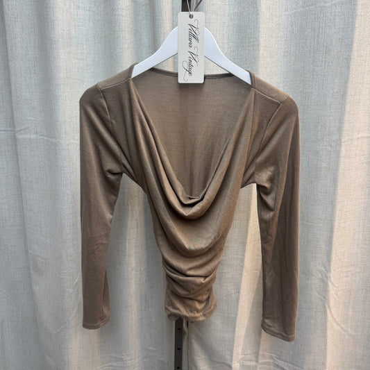 Morgan De Toi Tan Cowl Neck Long Sleeve