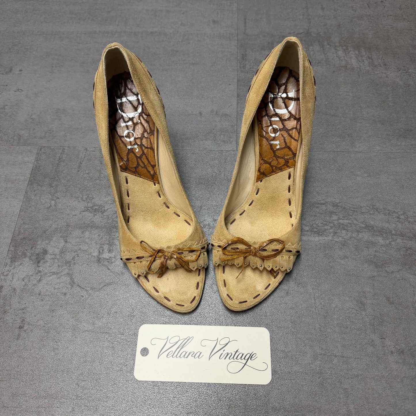 Christian Dior by Galliano Brown Suede Fringe Heels F/W 2005