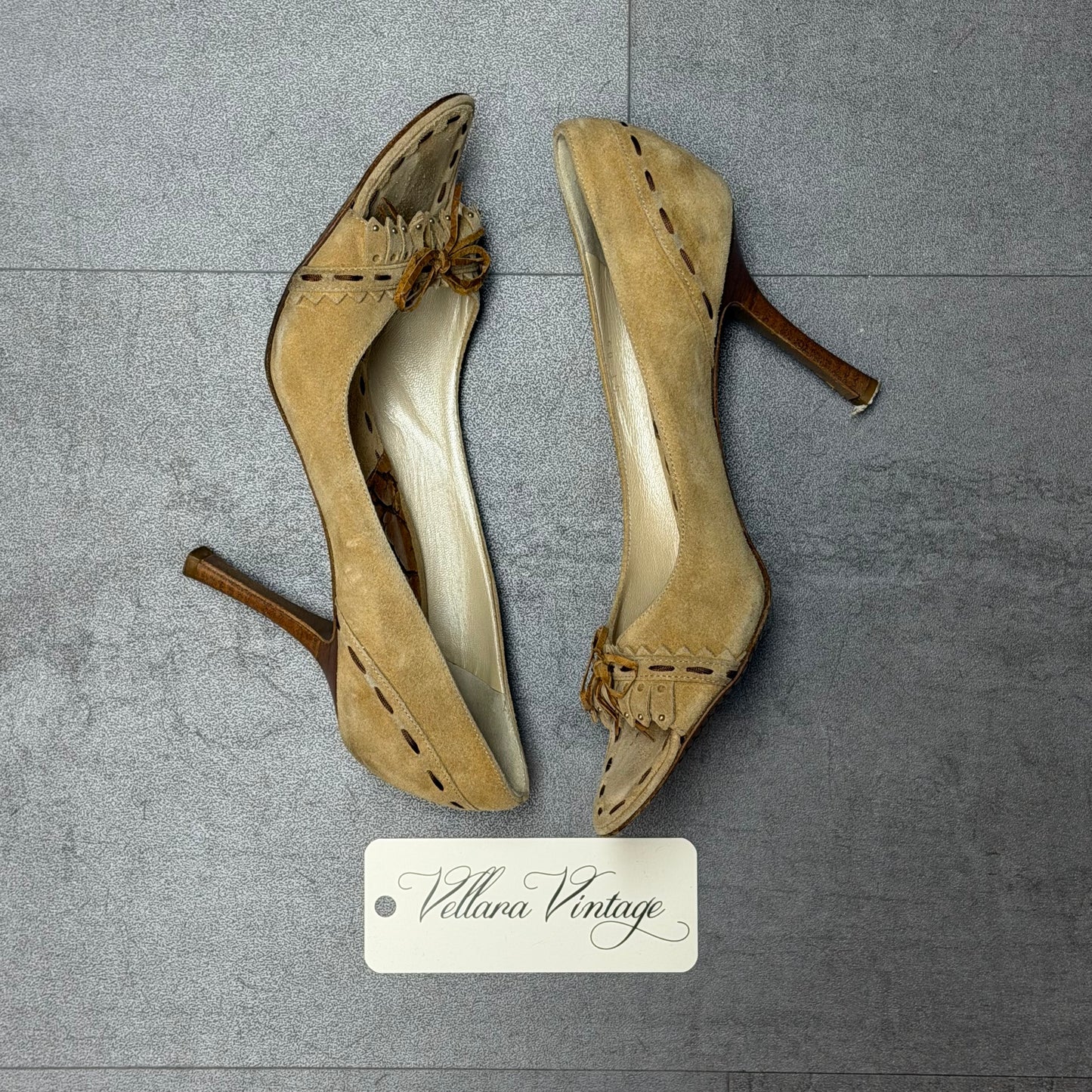 Christian Dior by Galliano Brown Suede Fringe Heels F/W 2005