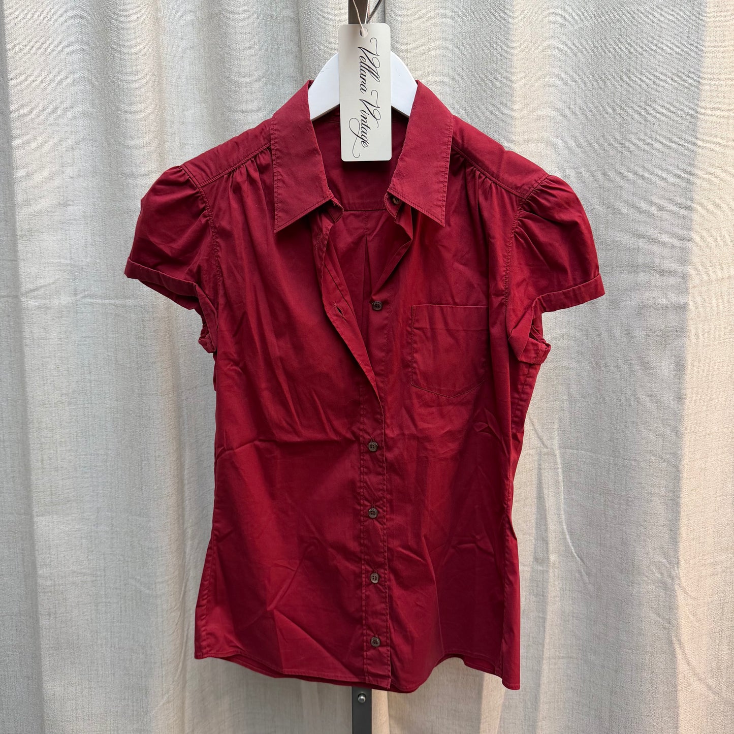 Red Prada Button Down Blouse