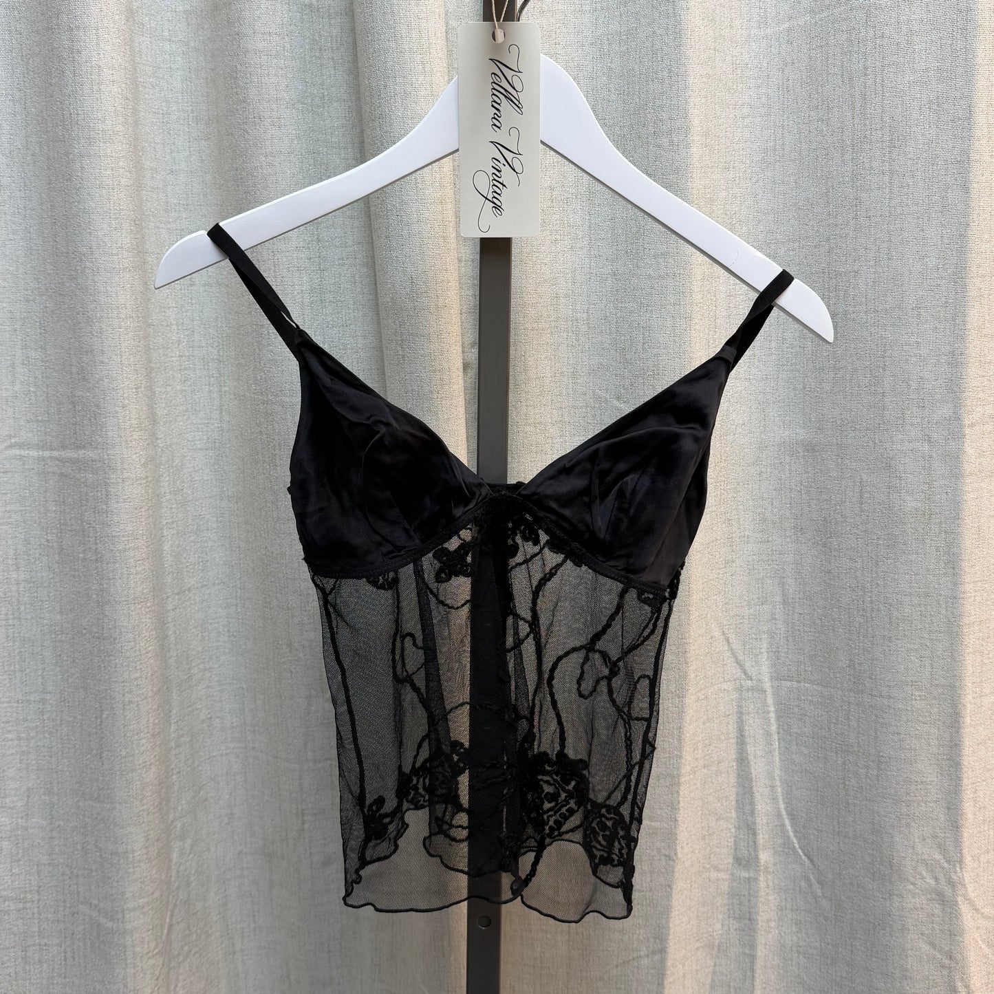 Black Silk and Lace Top