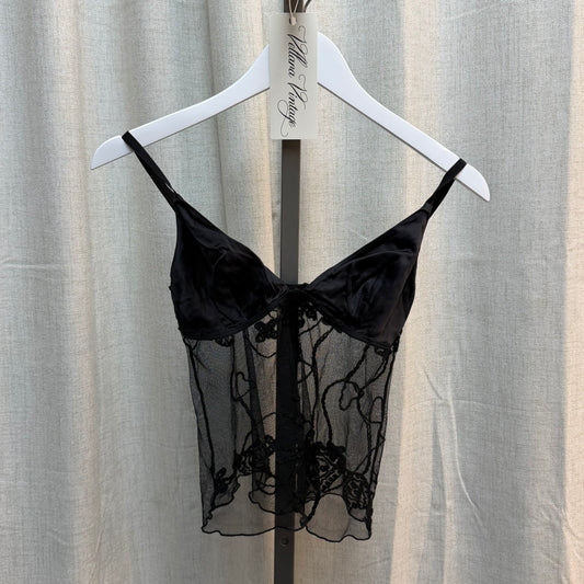 Black Silk and Lace Top