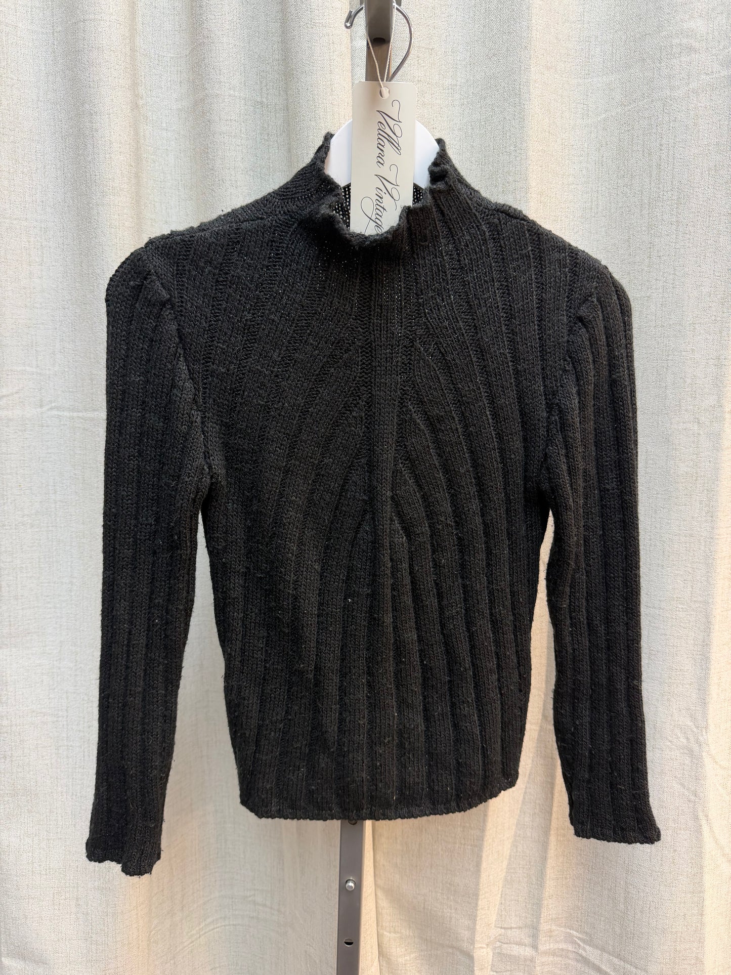 Prada Charcoal Ribbed Mock-neck Sweater