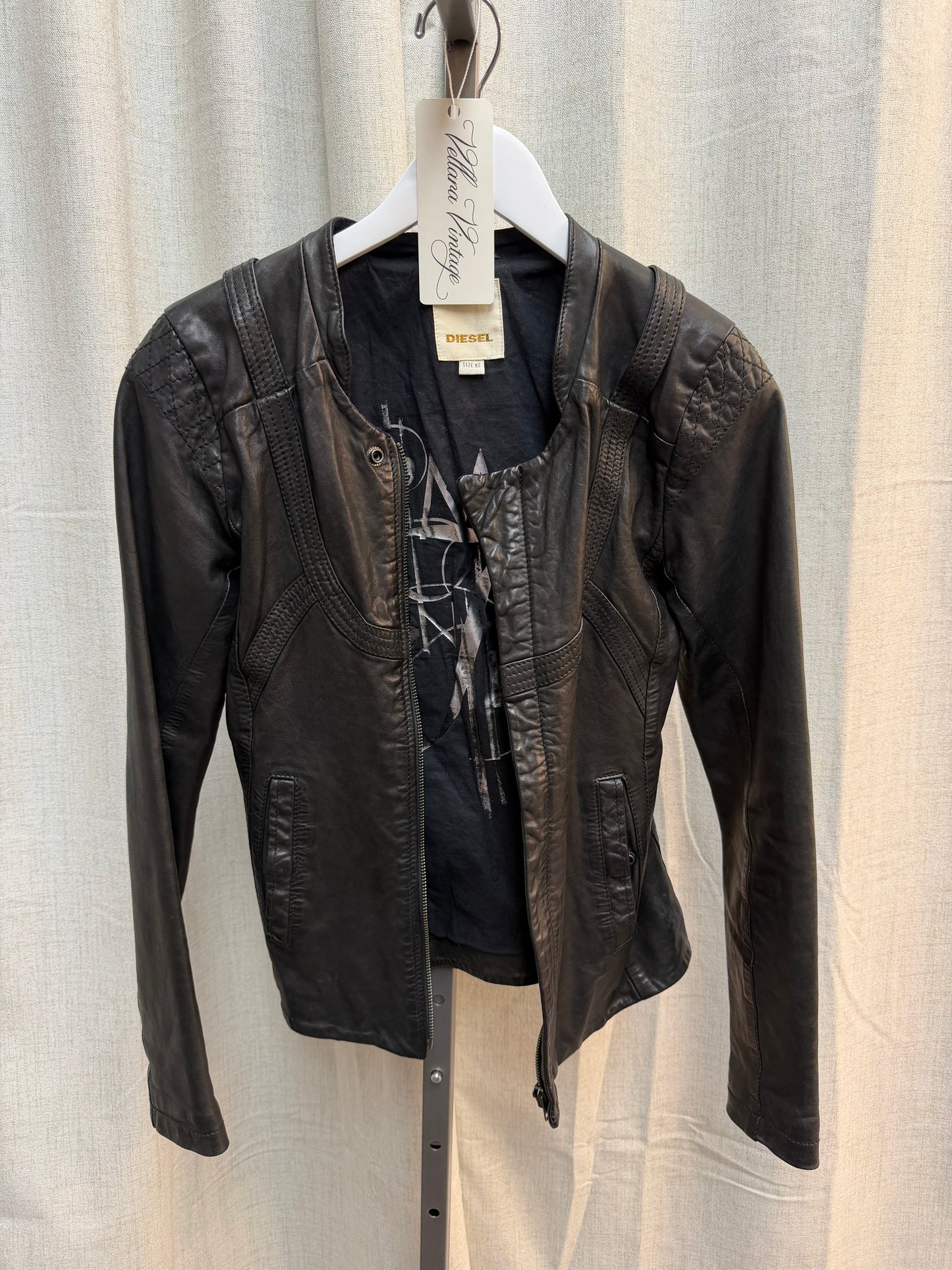 Diesel Black Leather Jacket