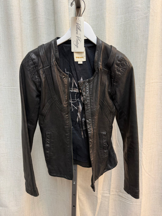 Diesel Black Leather Jacket