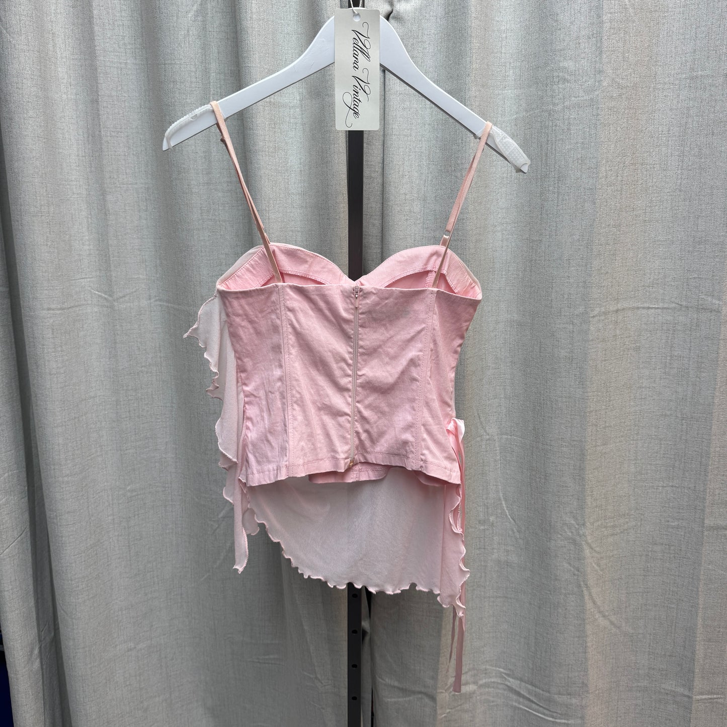 Morgan de Toi Pink Asymmetrical Ruffle Top