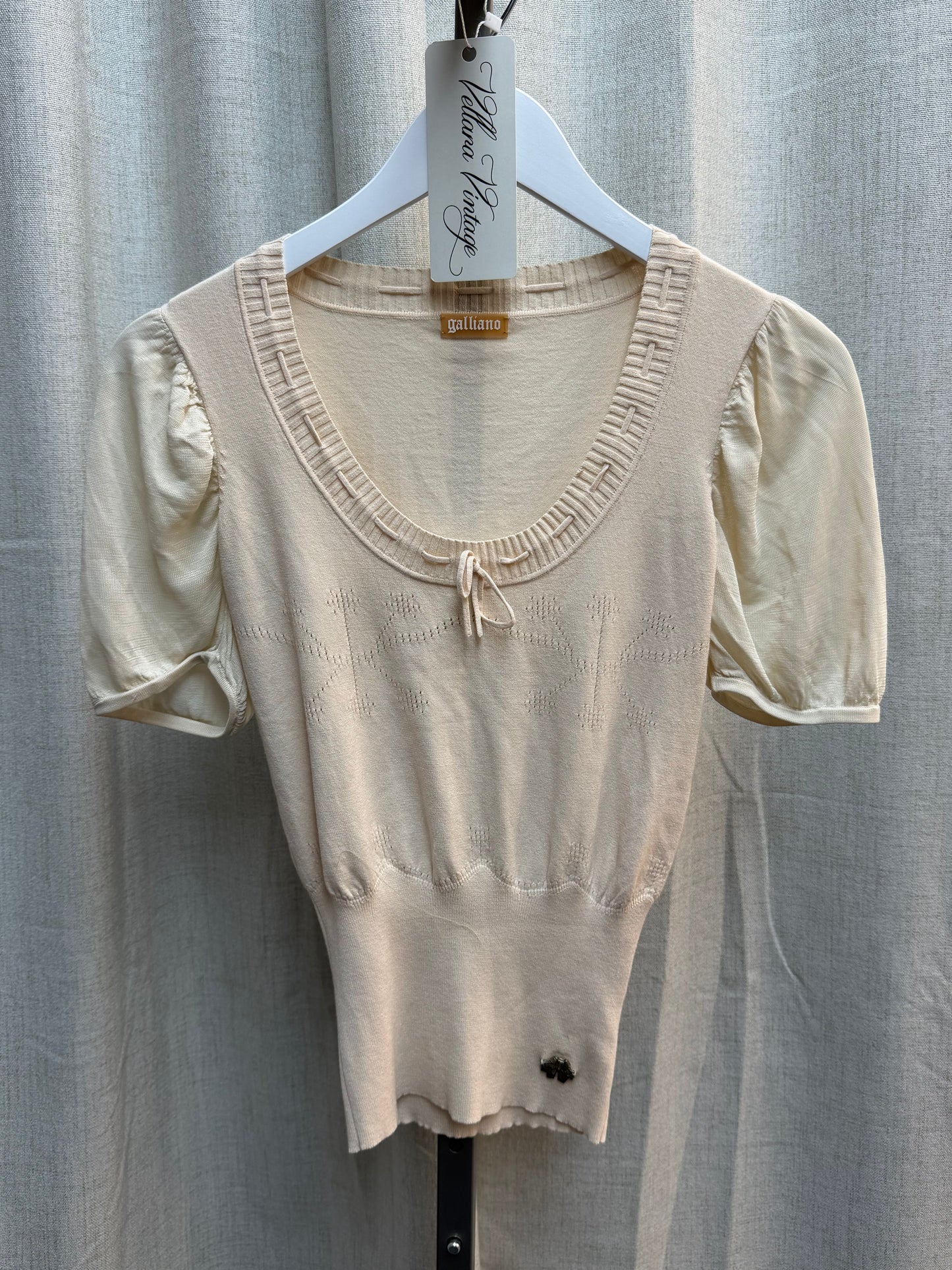 Galliano Cream Knit Blouse