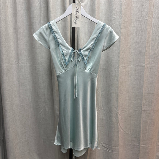 Dana Foley Mint Green Silk Mini Dress
