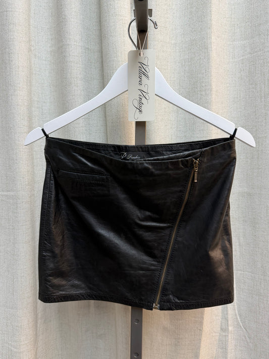 Black Genuine Leather Mini Skirt