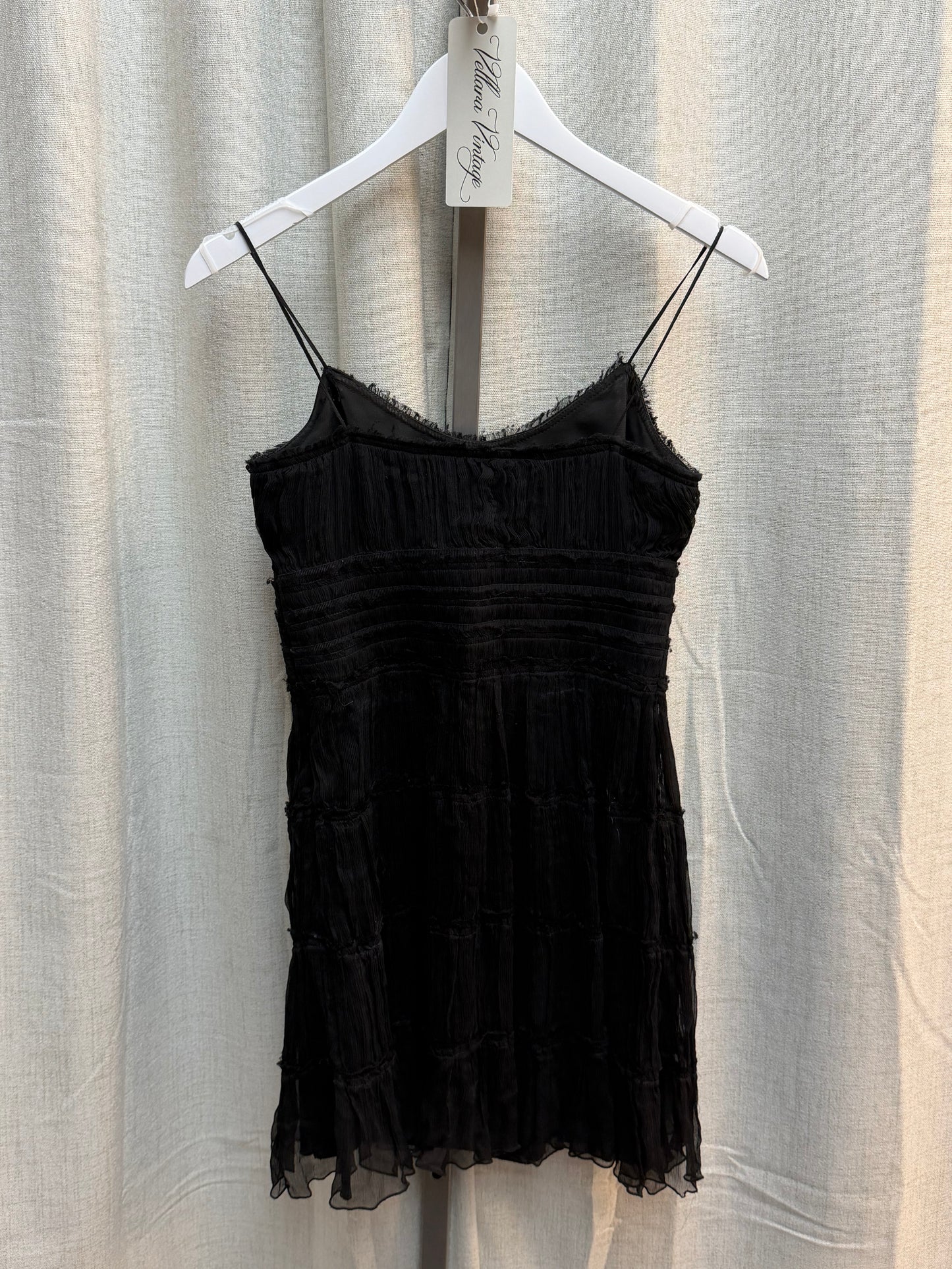 Galliano Black 100% Silk Mini Dress