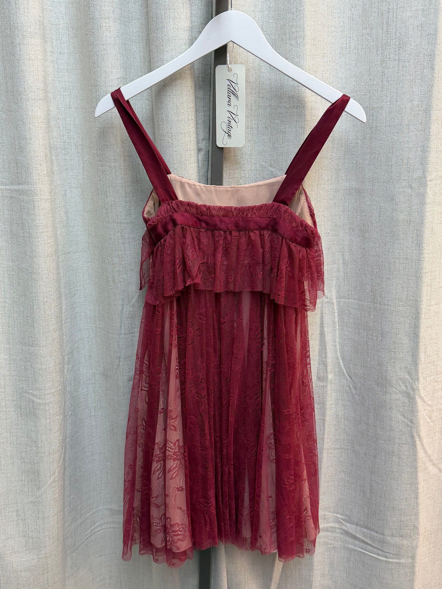 Galliano Red Lace Babydoll Dress