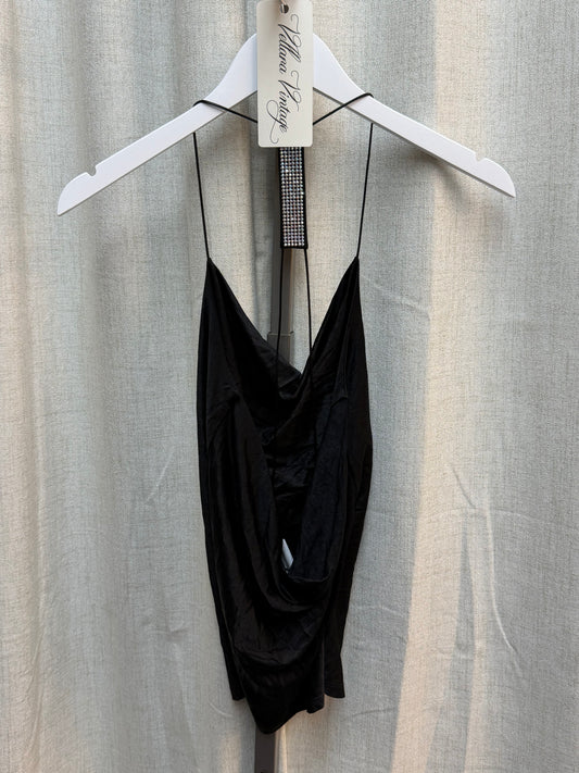 Black Morgan De Toi Cowl Neck Top with Rhinestones