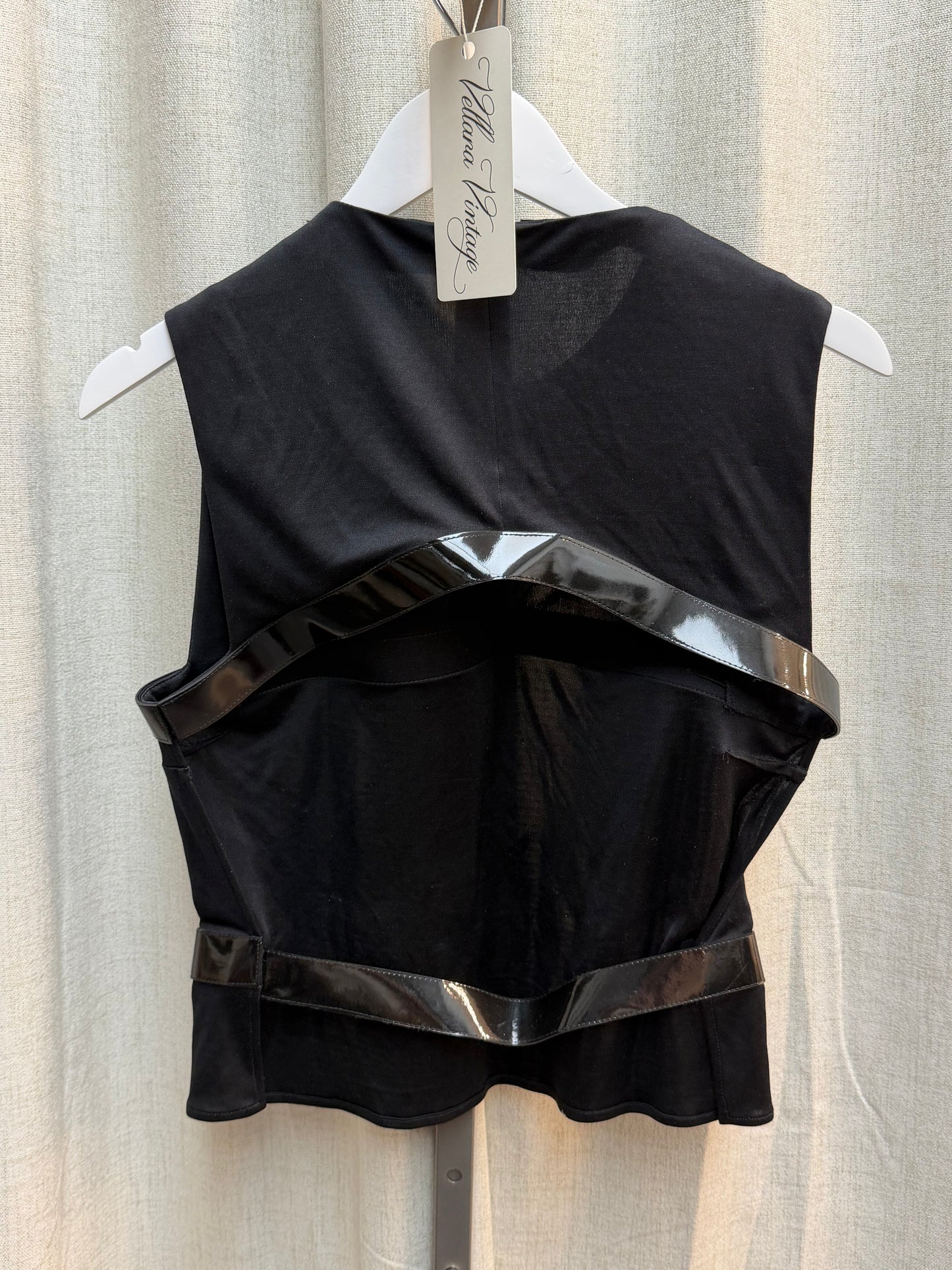 Gucci Tom Ford F/W 1999 Black Satin and Latex Open Back Top