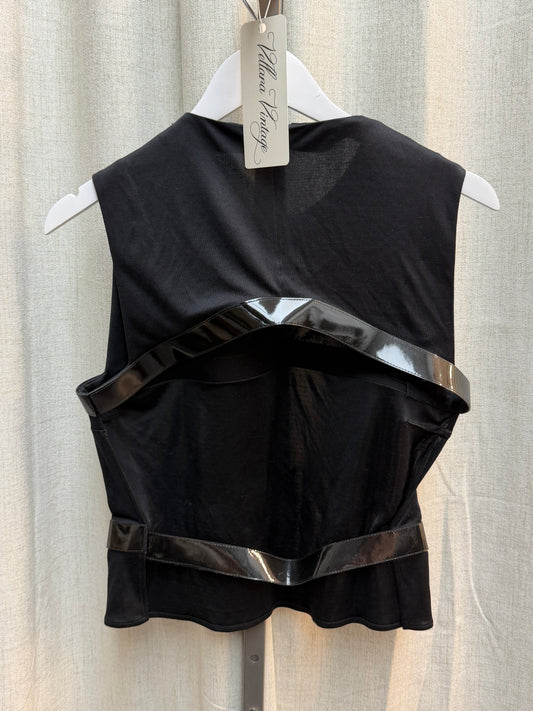 Gucci Tom Ford F/W 1999 Black Satin and Latex Open Back Top
