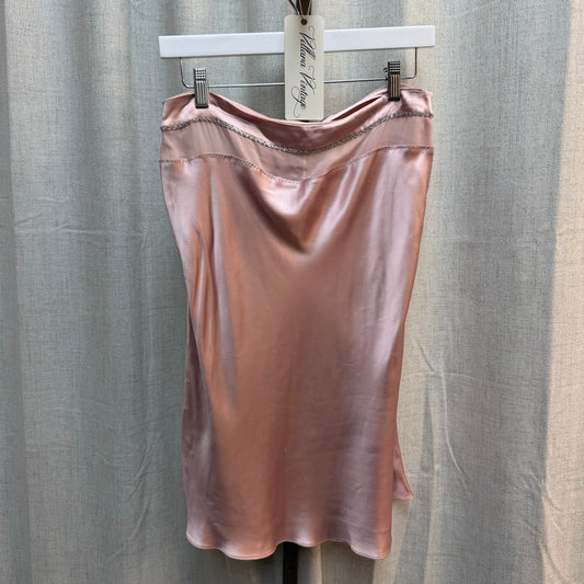 Blumarine Baby Pink Silk Midi Skirt