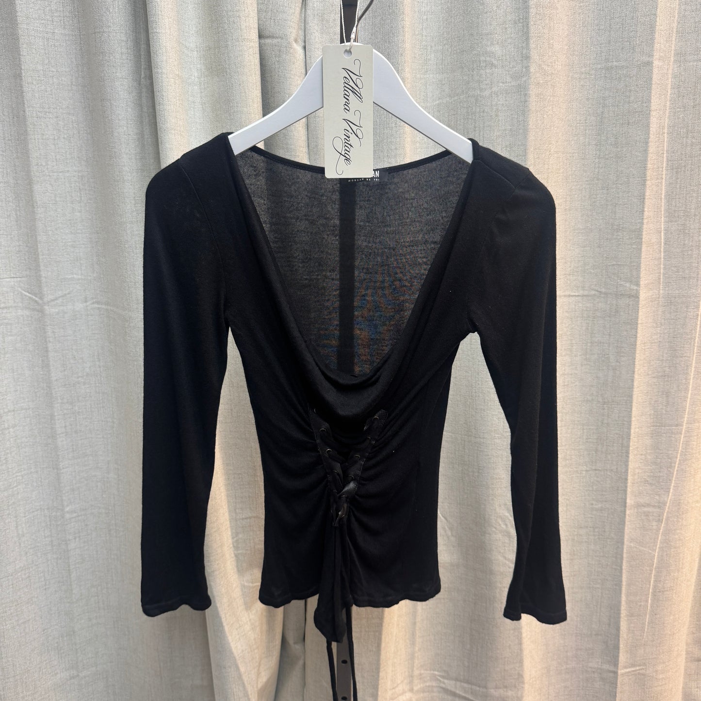 Morgan De Toi Lace-Up Black Long Sleeve
