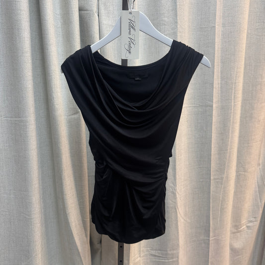 Alexander Wang Black Ruched Draped Tank Top