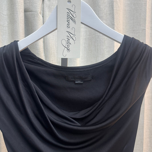 Alexander Wang Black Ruched Draped Tank Top