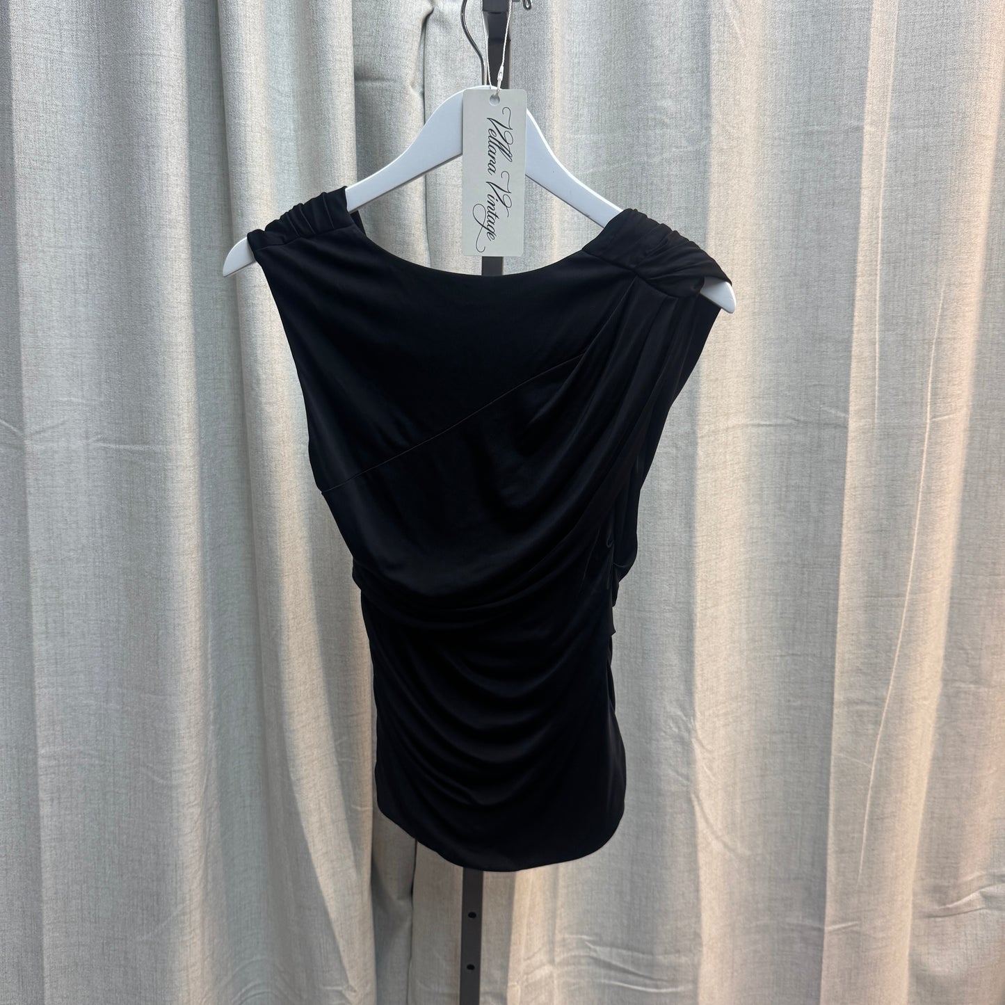 Alexander Wang Black Ruched Draped Tank Top