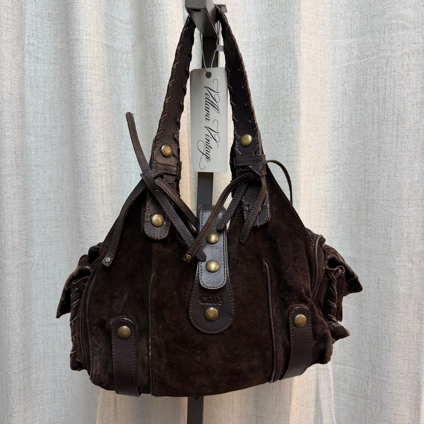 Brown Suede Chloe Silverado Bag